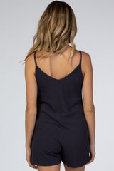 Navy Ribbed Maternity Jumpsuit