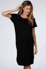 Black Basic Maternity Dress