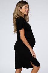 Black Basic Maternity Dress