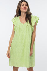 Lime Green Eyelet Maternity Dress