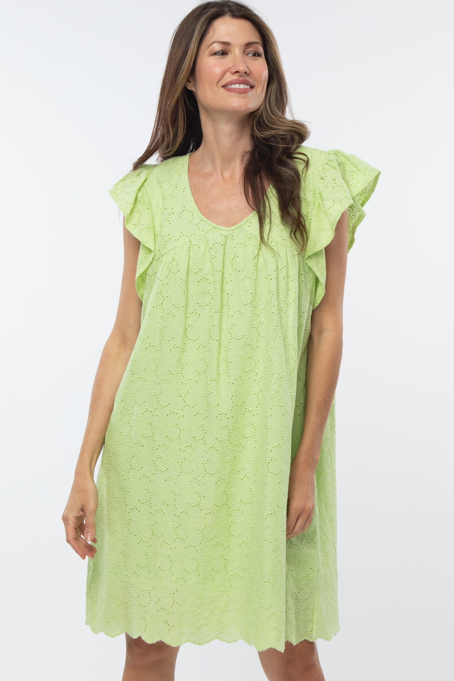 Lime Green Eyelet Dress