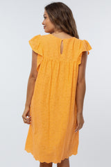 Orange Eyelet Maternity Dress