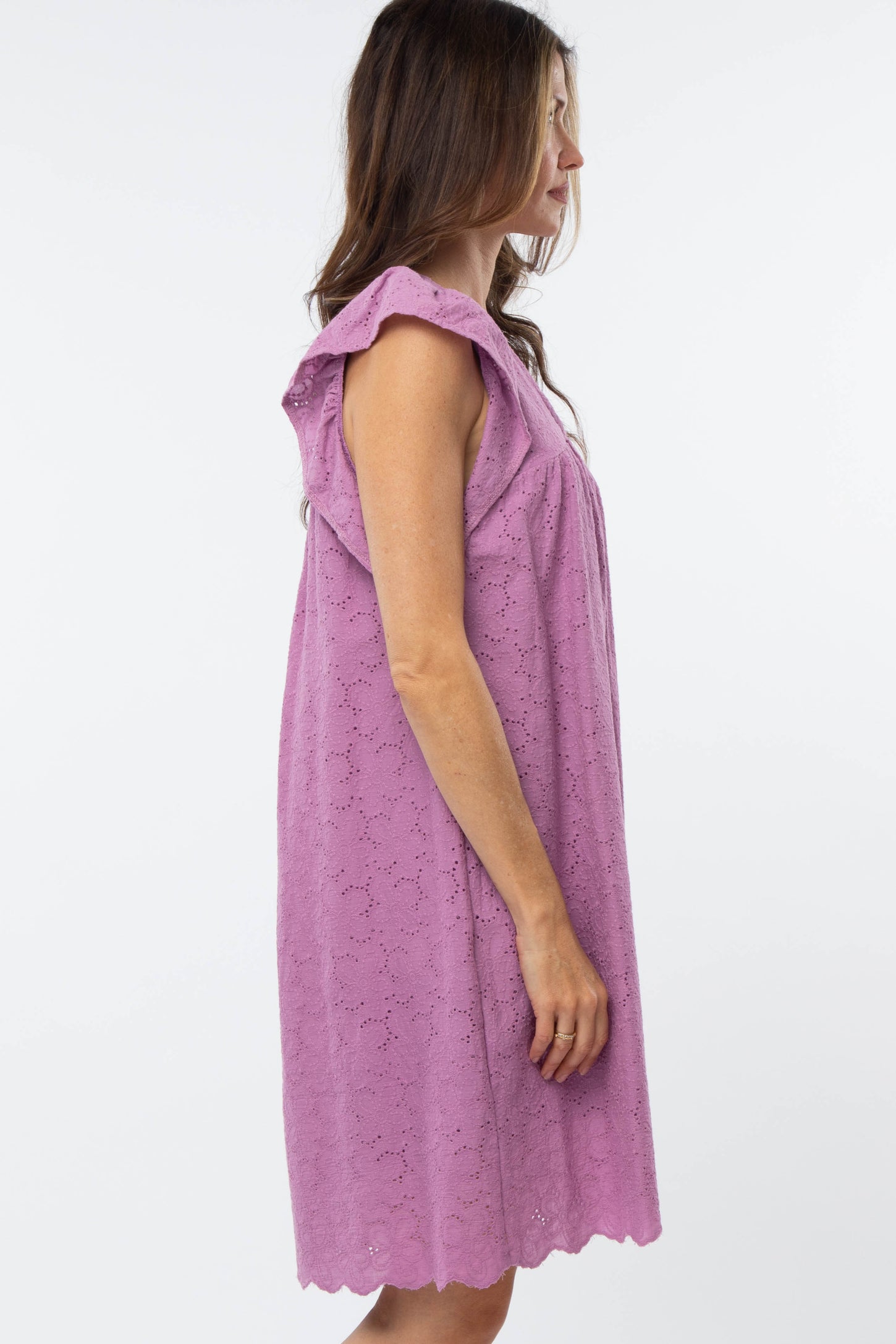 Violet Eyelet Dress