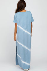 Light Blue Tie Dye Midi Dress