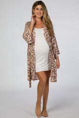 Mauve Leopard Print Delivery/Nursing Maternity Robe