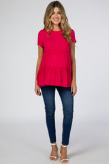 Magenta Tiered Maternity Top