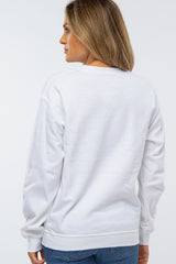 White"Boy Mama" Fleece Sweatshirt