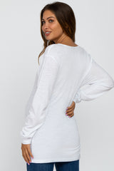 White Long Sleeve Maternity Active Top