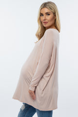 Light Pink Long Dolman Sleeve Maternity Top