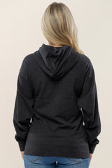 Charcoal Basic Hooded Maternity Sweatshirt