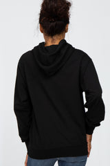 Black Basic Hooded Sweatshirt
