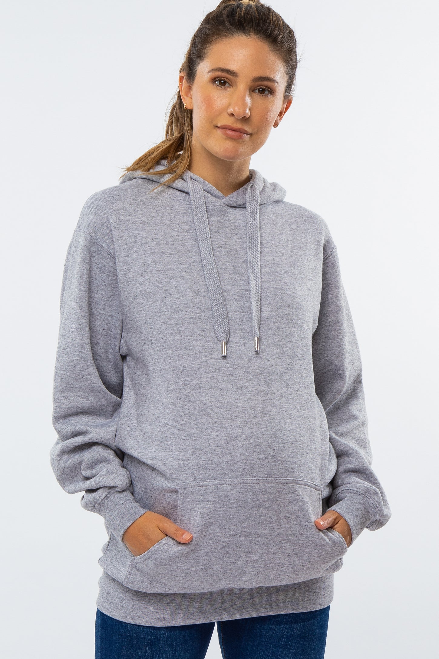 Heather Grey Oversized Maternity Hooded Sweatshirt