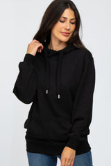 Black Oversized Maternity Hooded Sweatshirt