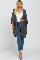 Charcoal Solid Knit Cardigan