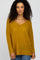 Mustard V-Neck Side Slit Sweater