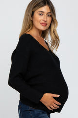 Black Knot Back Maternity Sweater