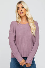 Lavender Knot Back Sweater