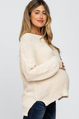 Cream Dropped Shoulder Maternity Sweater