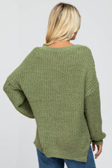 Olive Dropped Shoulder Sweater