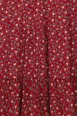 Red Floral V-Neck Ruffle Sleeve Maternity Midi Dress