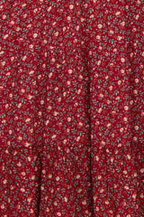 Red Floral V-Neck Ruffle Sleeve Maternity Midi Dress