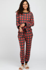 Red Plaid Pajama Set