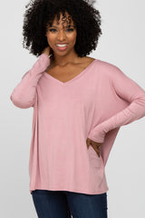 Light Pink V-Neck Top