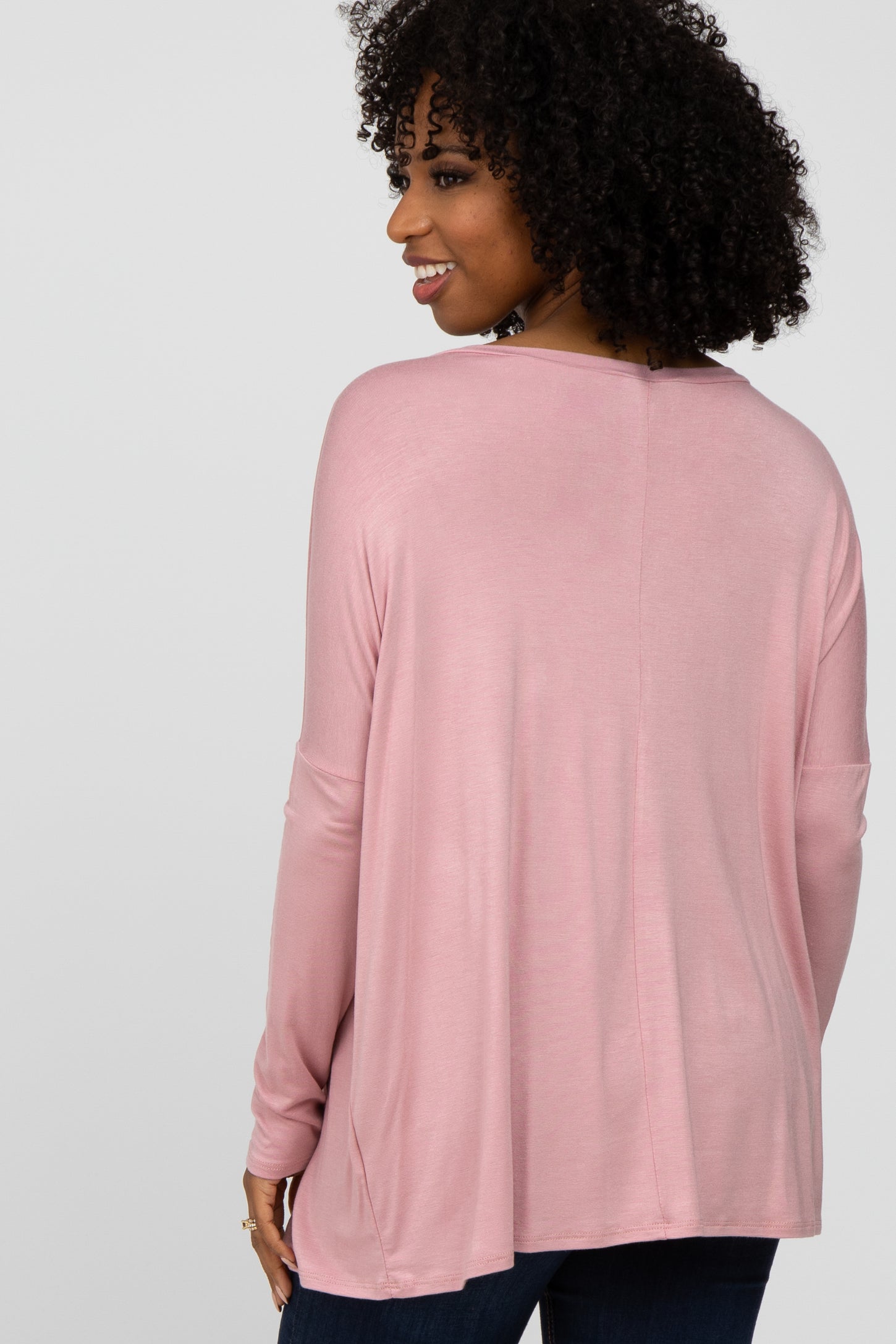 Light Pink V-Neck Top