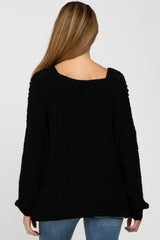 Black Soft Chunky Knit Maternity Sweater