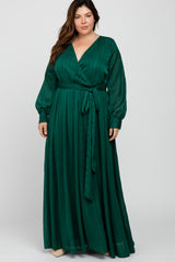 Forest Green Sparkle Chiffon Plus Maternity Maxi Dress
