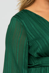 Forest Green Sparkle Chiffon Plus Maternity Maxi Dress