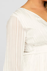 White Sparkle Chiffon Plus Maternity Maxi Dress
