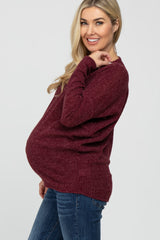 Burgundy Dolman Sleeve Maternity Top