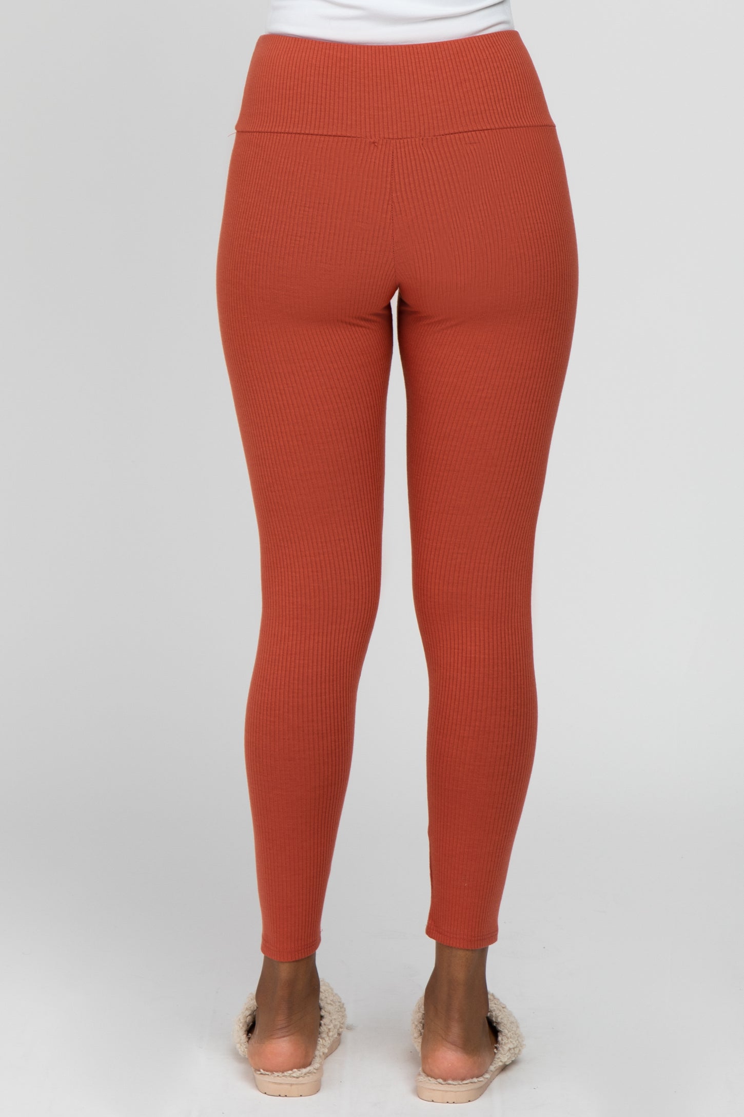Rust Ribbed Leggings