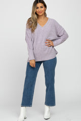 Lilac Chenille V-Neck Sweater