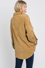 Camel Corduroy Pocket Front Shacket