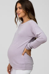 Lavender Basic Long Sleeve Maternity Top