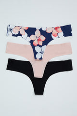 Multi-Color Tropical Floral Seamless Thong Set