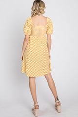 Yellow Gingham Front Tie Dress
