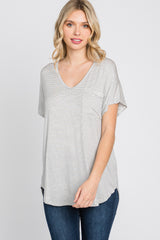 Ivory Striped Front Pocket Top
