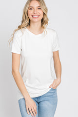 White Basic Short Sleeve Top