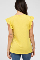 Yellow Ruffle Sleeve Top