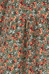 Olive Ditsy Floral Flutter Sleeve Maternity Dress