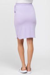 Lavender Front Tie Round Hem Maternity Skirt