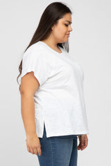 White Heathered Front Pocket Plus Top