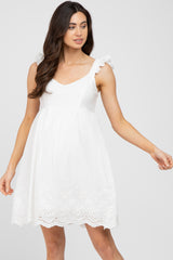 White Eyelet Lace Maternity Dress