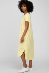 Yellow Raw Hem Basic Dress