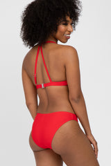 Red Strappy Two-Piece Bikini Set