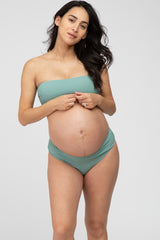 Sage Ribbed Bandeau Maternity Bikini Swim Set