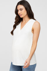 Ivory Sleeveless Maternity Top
